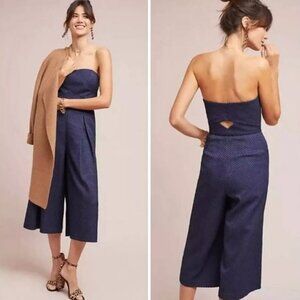 Greylin Navy Strapless Jumpsuit